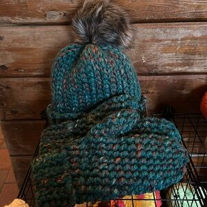 Handmade crochet hat. ( mittens are sold)